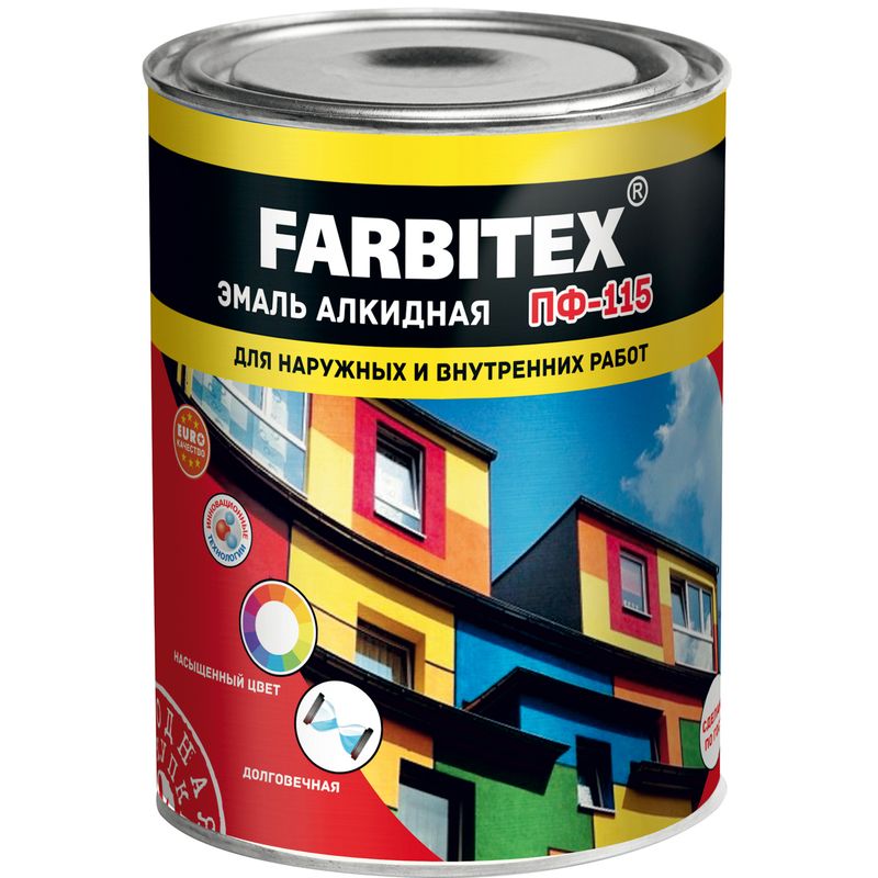 Эмаль алкидная ПФ-115 хаки 5кг Farbitex