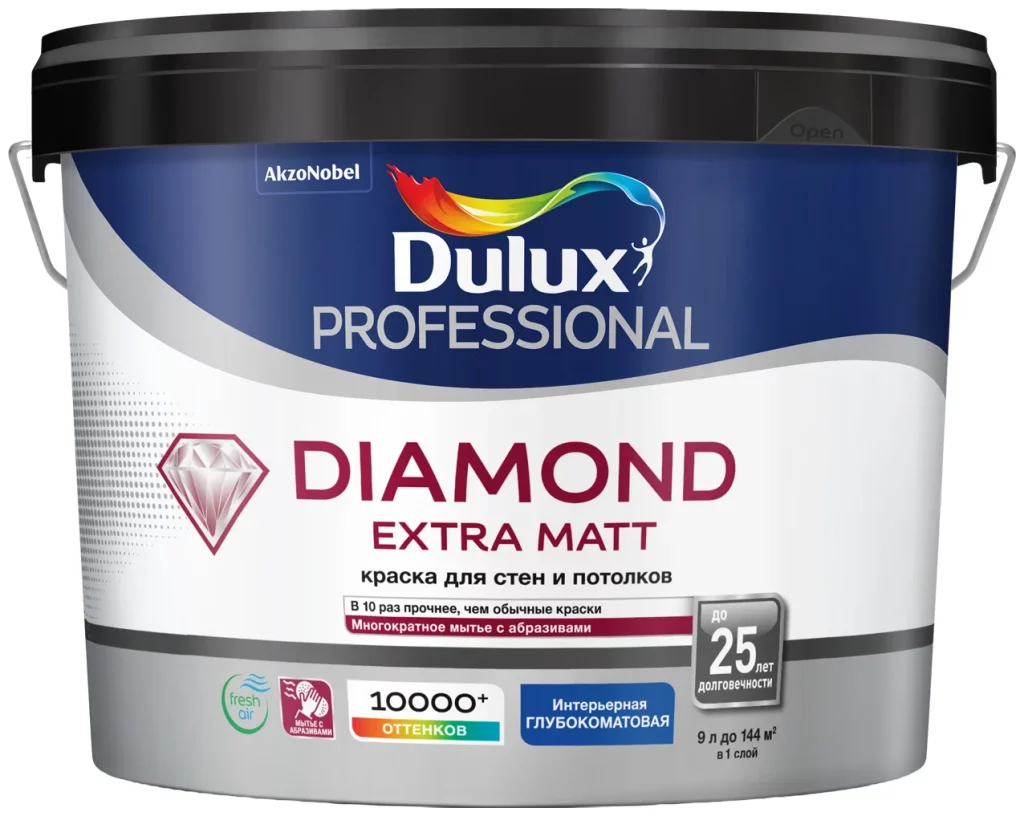 Dulux Diamond Extra Matt 9л глубокоматовая для стен и потолков экстрапрочная