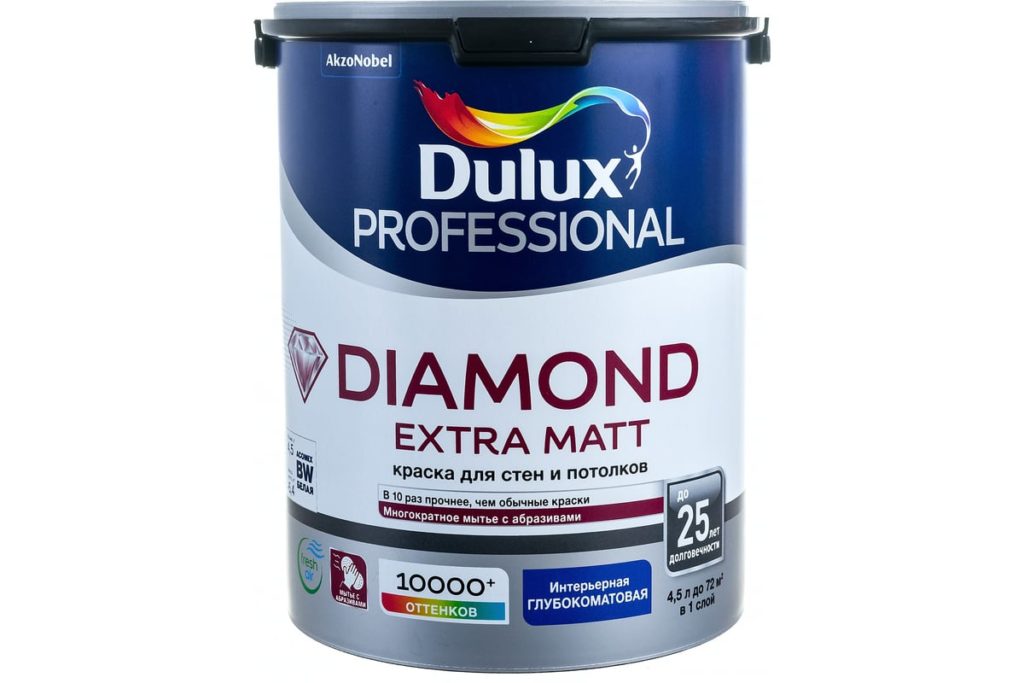 Dulux Diamond Extra Matt 4,5л глубокоматовая для стен и потолков экстрапрочная