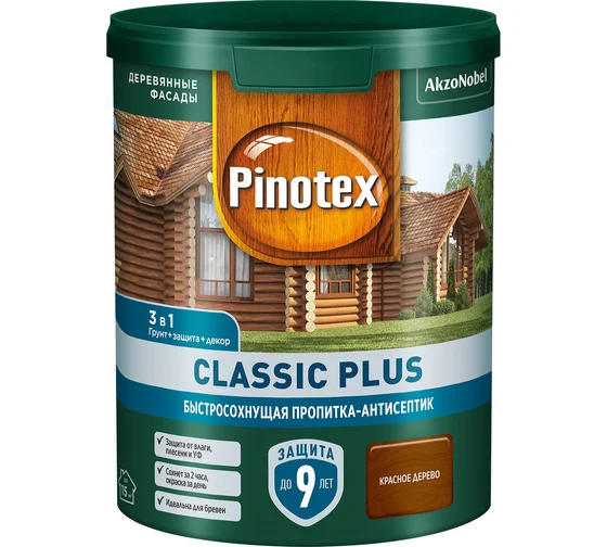 Pinotex Classic Plus 0,9л Красное Дерево