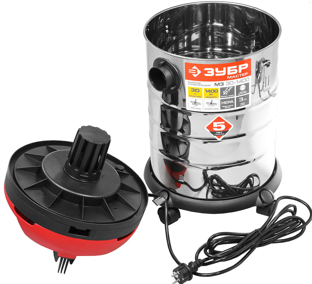 ЗУБР М3 30л 1400Вт строительный пылесос