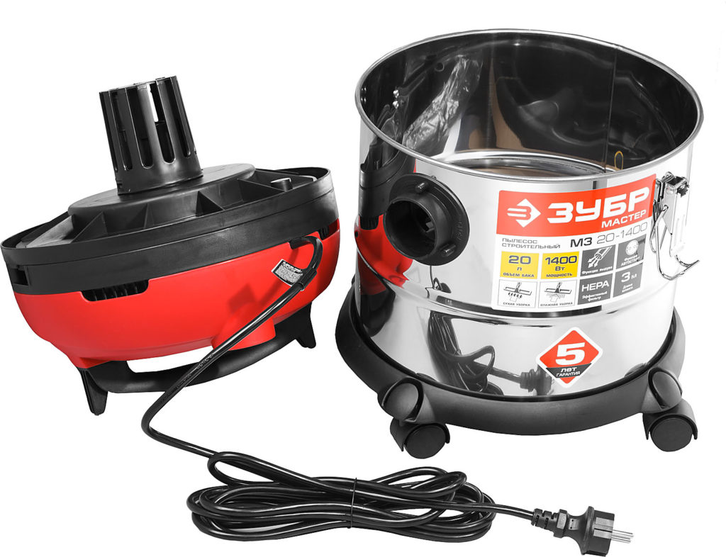 ЗУБР М3 20л 1400Вт строительный пылесос