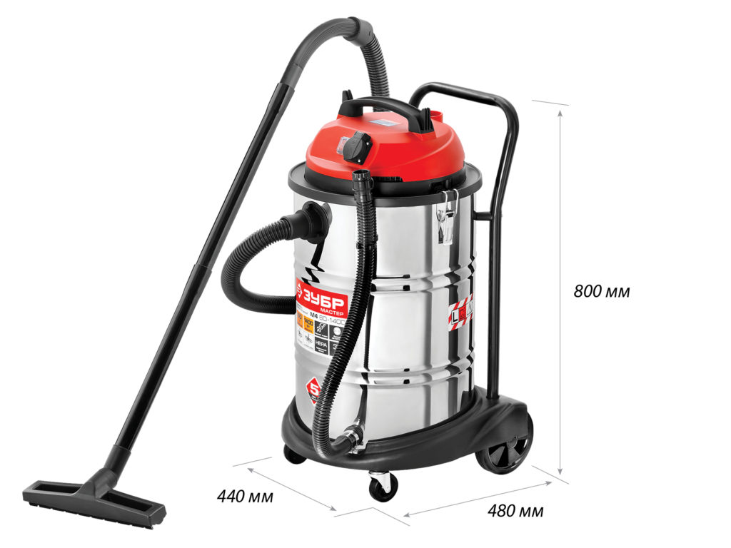ЗУБР М4 60л 1400Вт строительный пылесос
