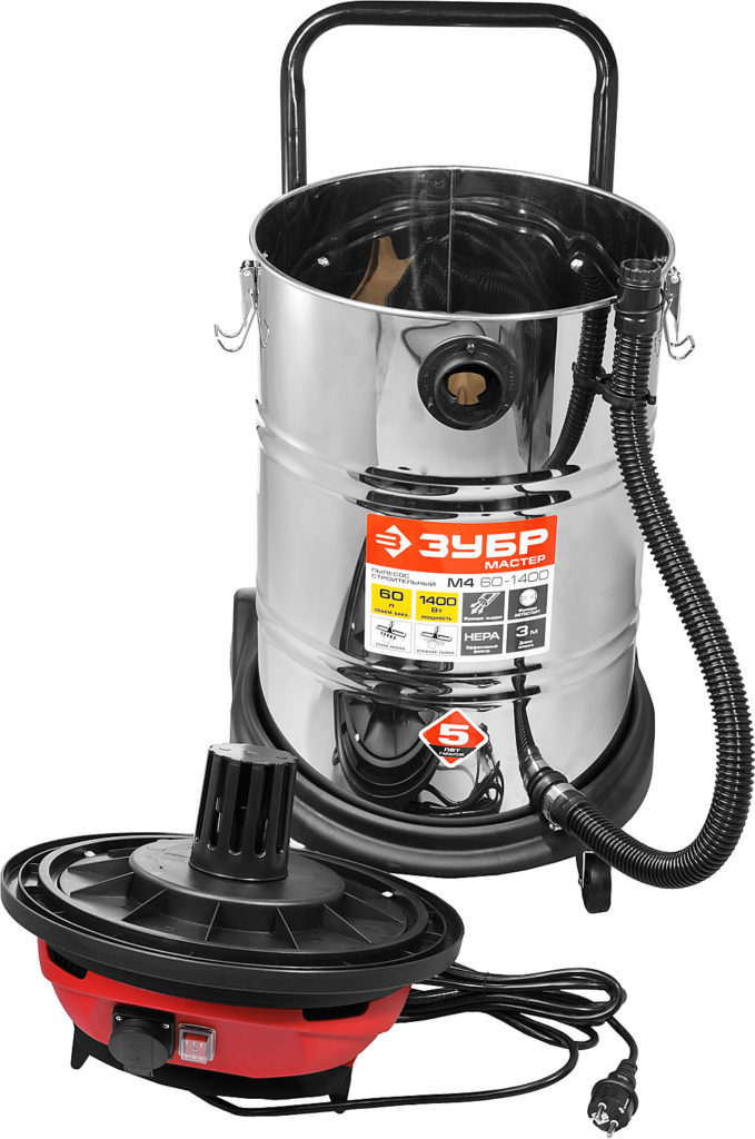 ЗУБР М4 60л 1400Вт строительный пылесос